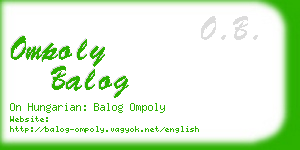 ompoly balog business card
